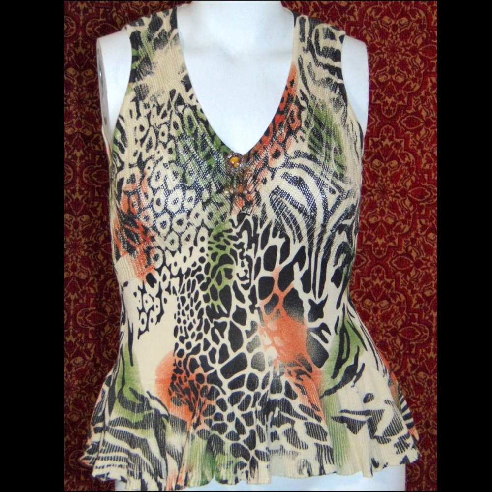 VALENTINE beige knit sleeveless blouse L✨